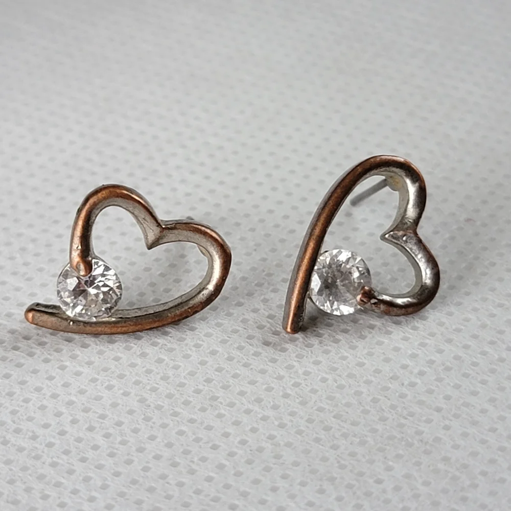 Floating Diamond Heart Earrings